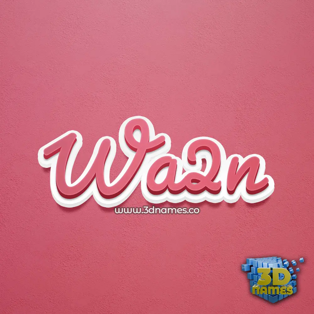 wa2n in Red Scribble style - 3D name wallpaper