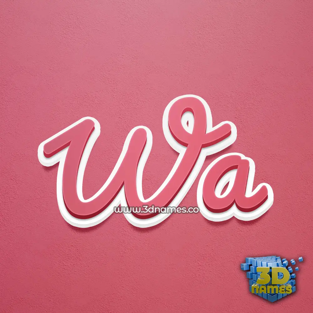 wa in Red Scribble style - 3D name wallpaper