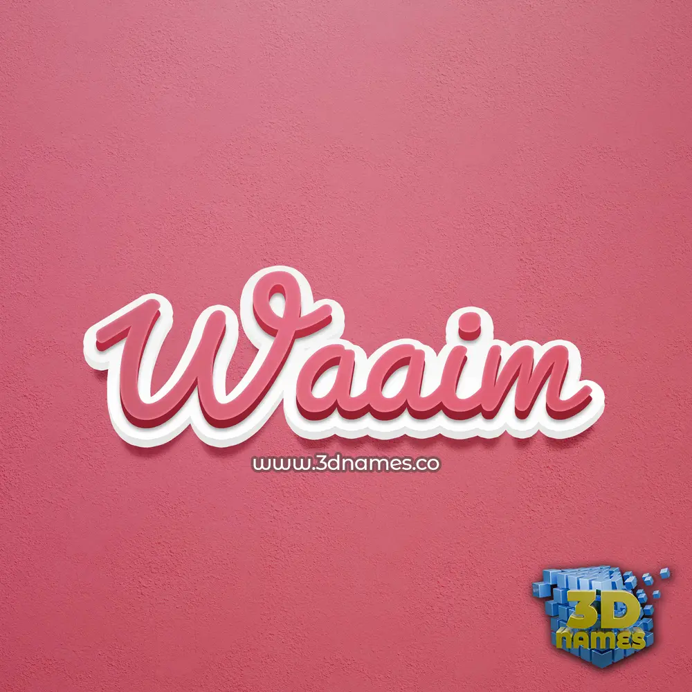 waaim in Red Scribble style - 3D name wallpaper