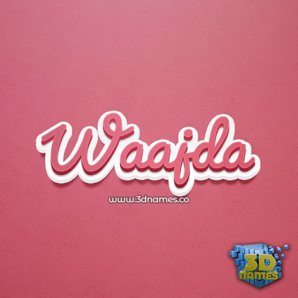 waajda in Red Scribble style - 3D name wallpaper