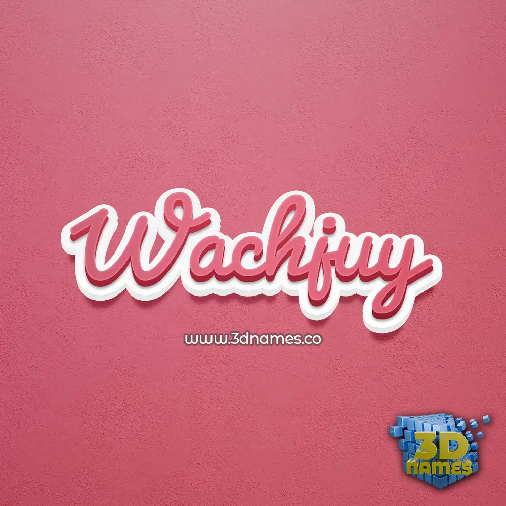 wachjuy in Red Scribble style - 3D name wallpaper