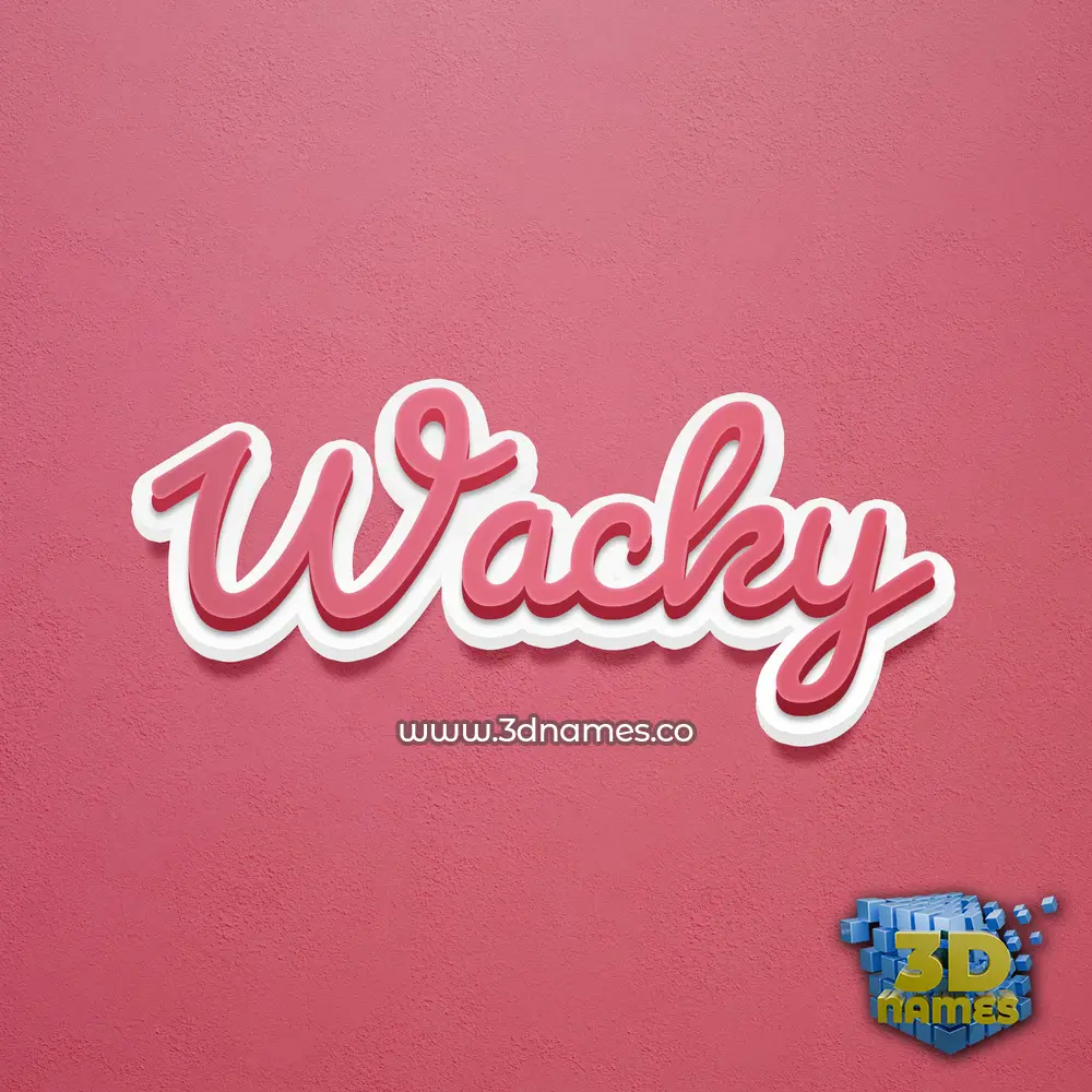 wacky in Red Scribble style - 3D name wallpaper