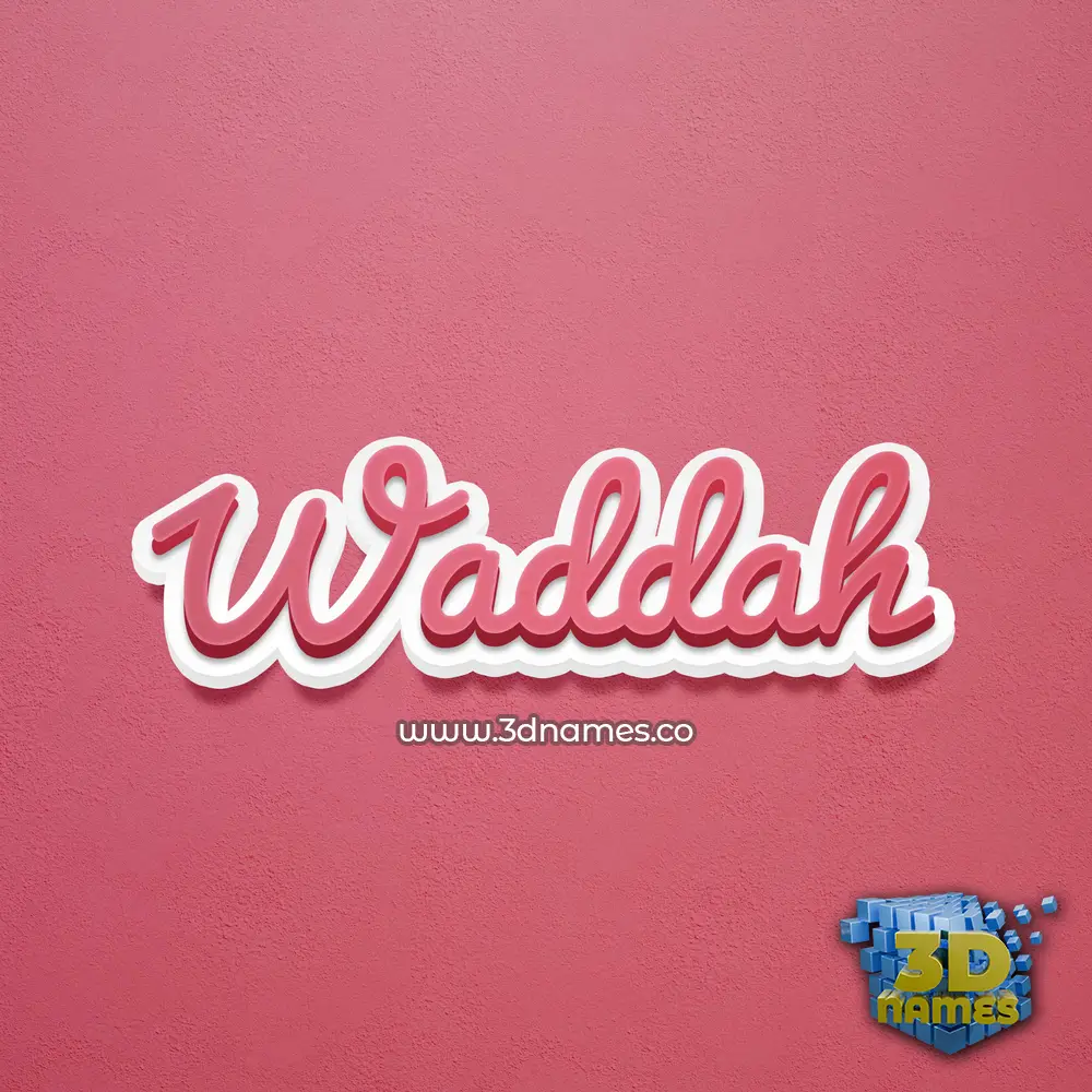 waddah in Red Scribble style - 3D name wallpaper