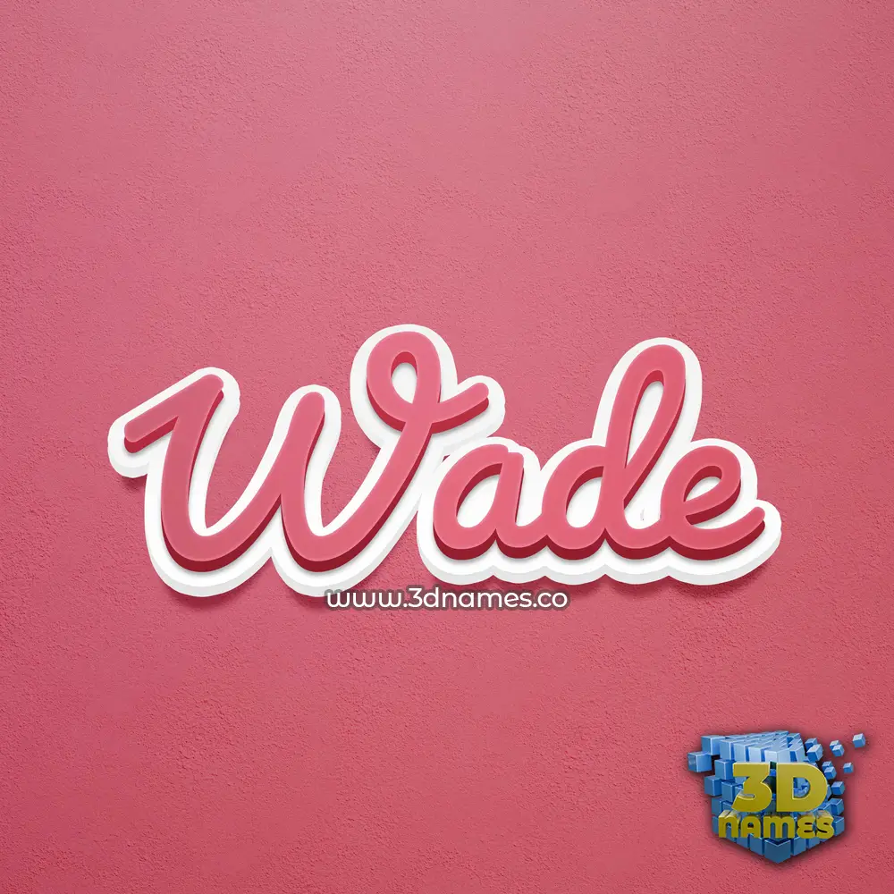 wade in Red Scribble style - 3D name wallpaper