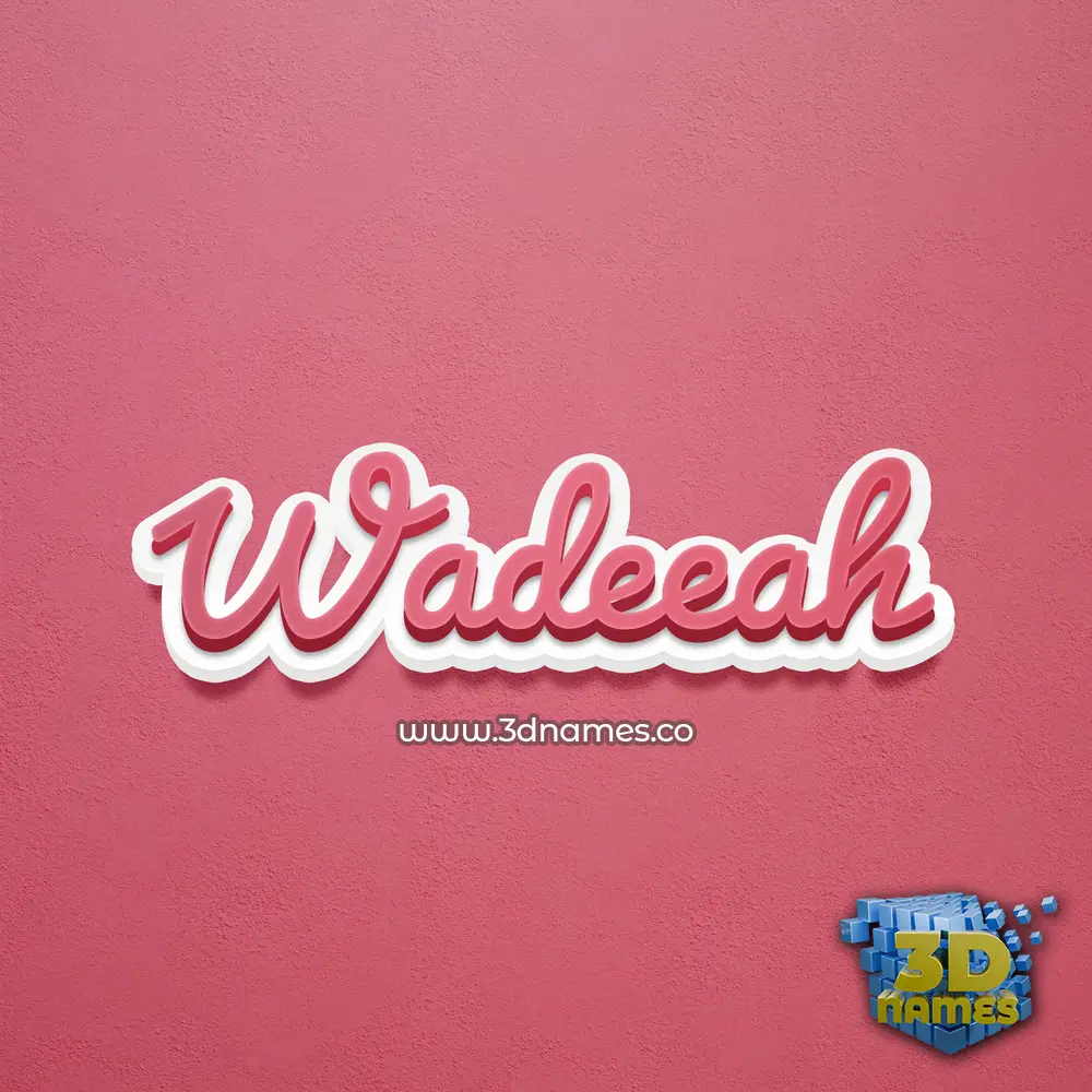 wadeeah in Red Scribble style - 3D name wallpaper