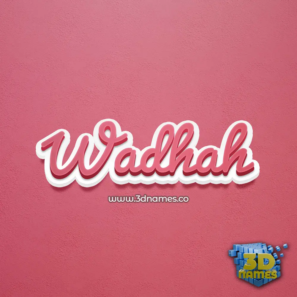 wadhah in Red Scribble style - 3D name wallpaper