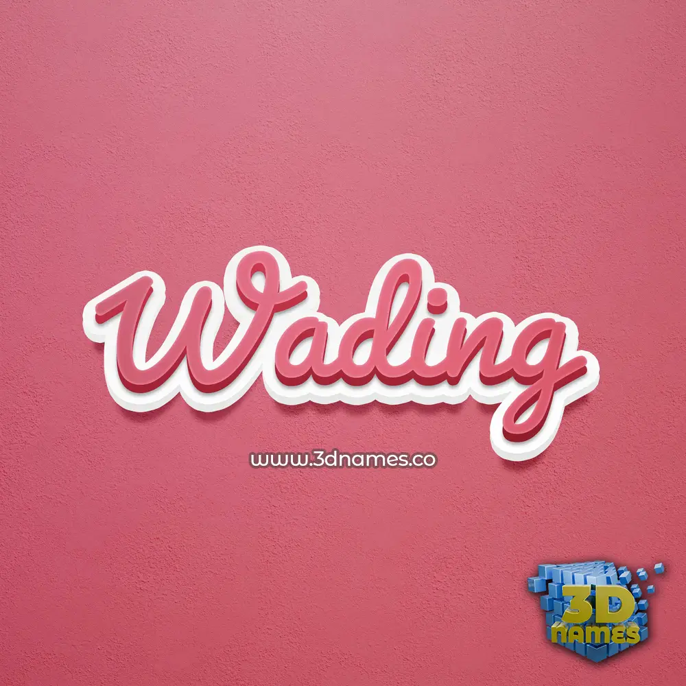 wading in Red Scribble style - 3D name wallpaper