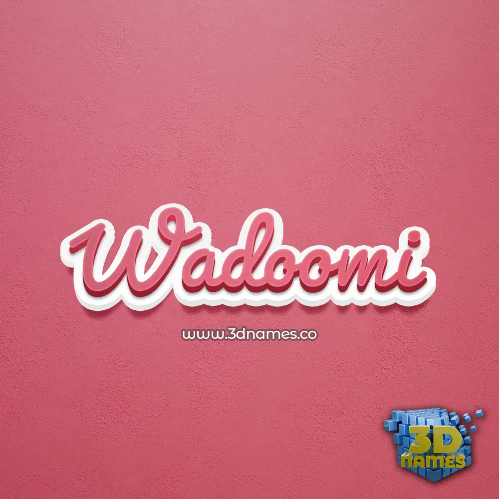 wadoomi in Red Scribble style - 3D name wallpaper