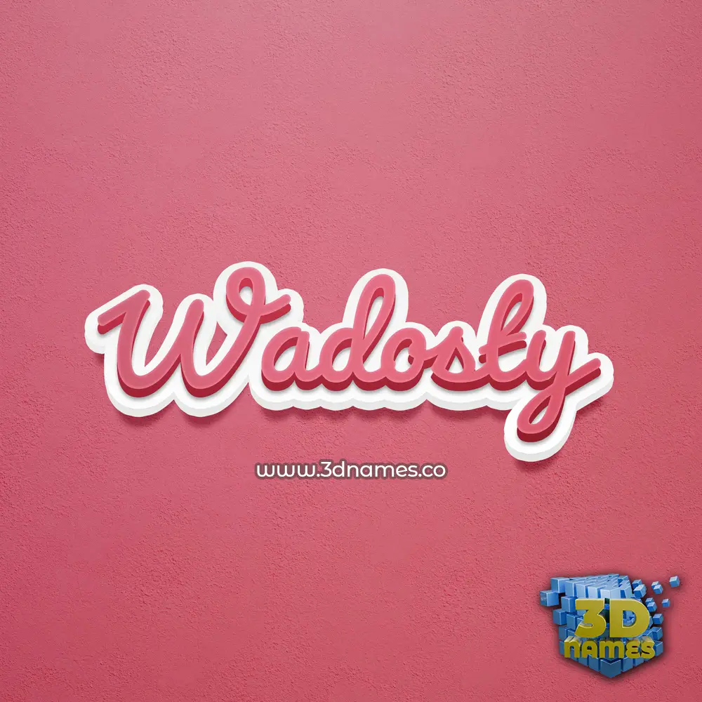 wadosty in Red Scribble style - 3D name wallpaper