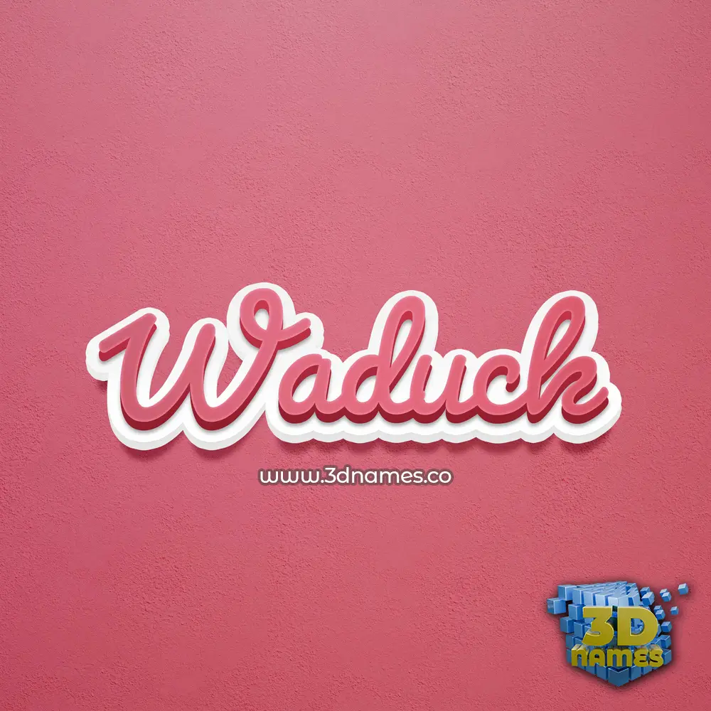 waduck in Red Scribble style - 3D name wallpaper