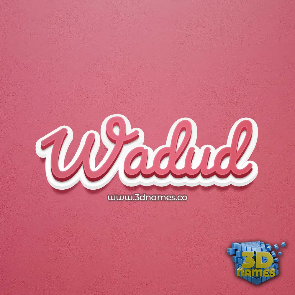 wadud in Red Scribble style - 3D name wallpaper