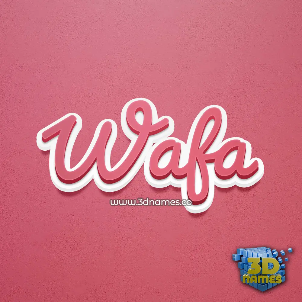 wafa in Red Scribble style - 3D name wallpaper