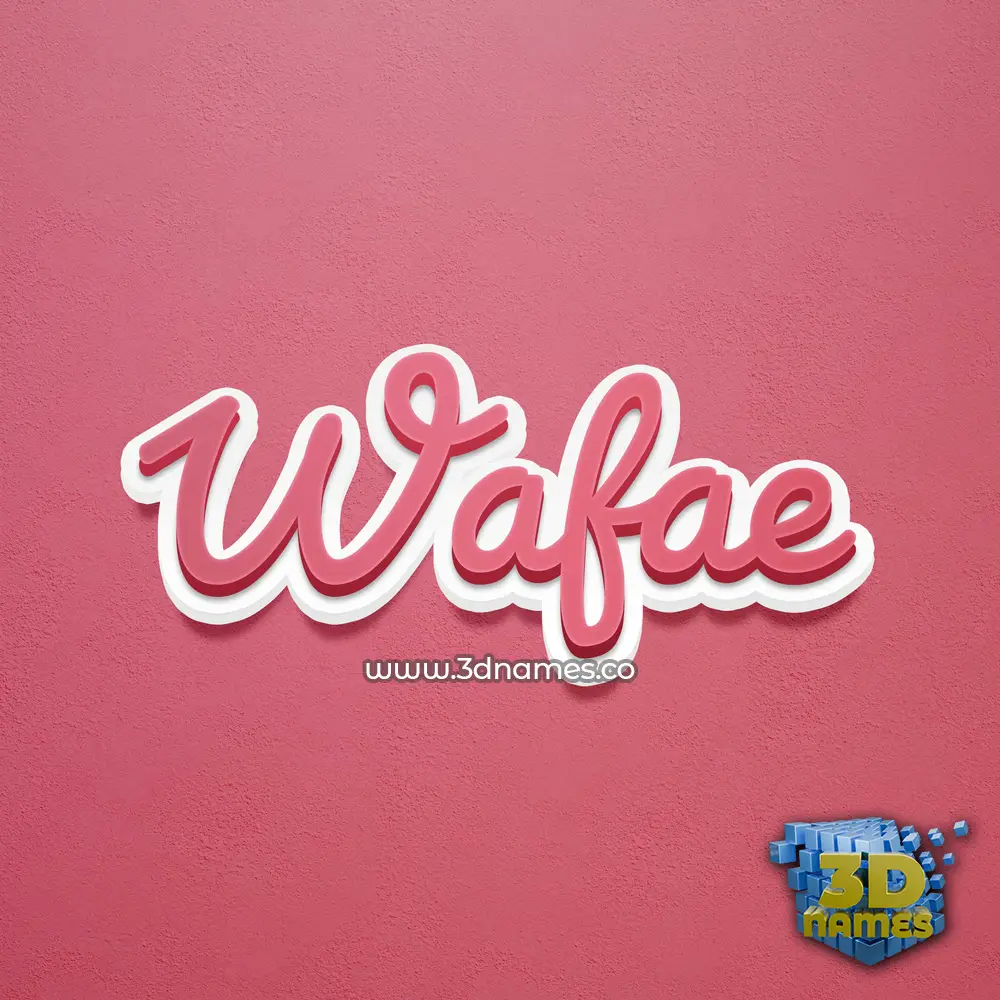 wafae in Red Scribble style - 3D name wallpaper