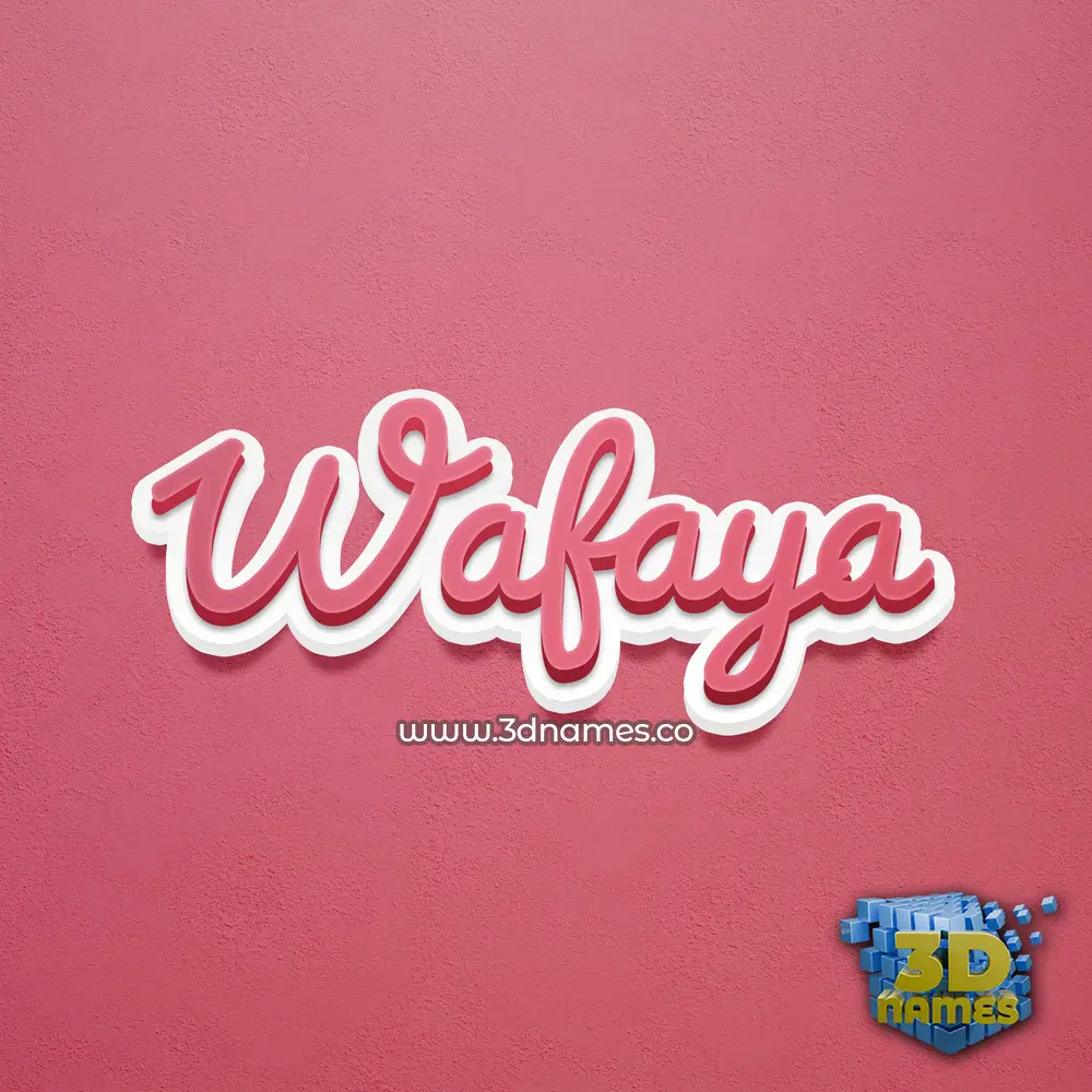 wafaya in Red Scribble style - 3D name wallpaper