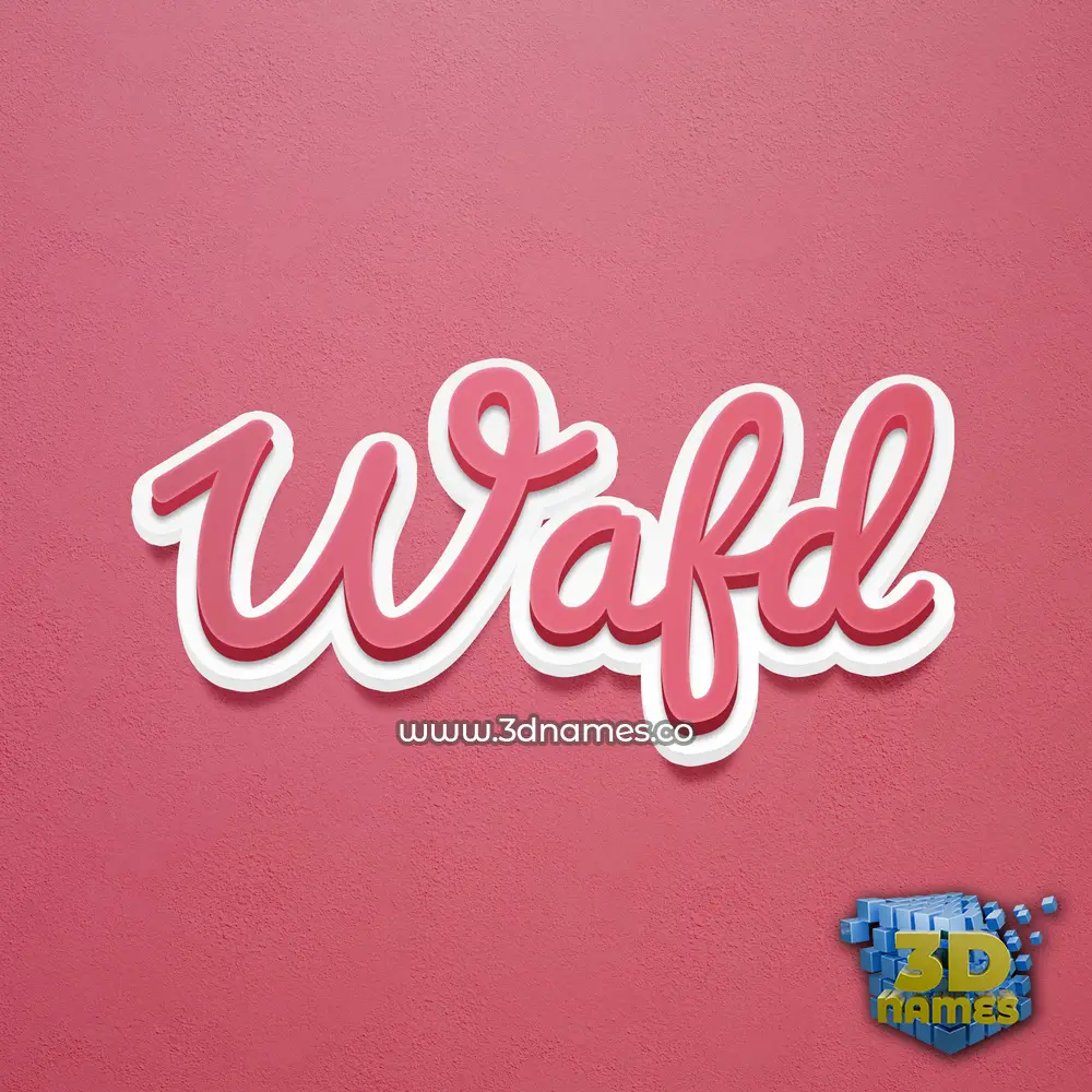 wafd in Red Scribble style - 3D name wallpaper