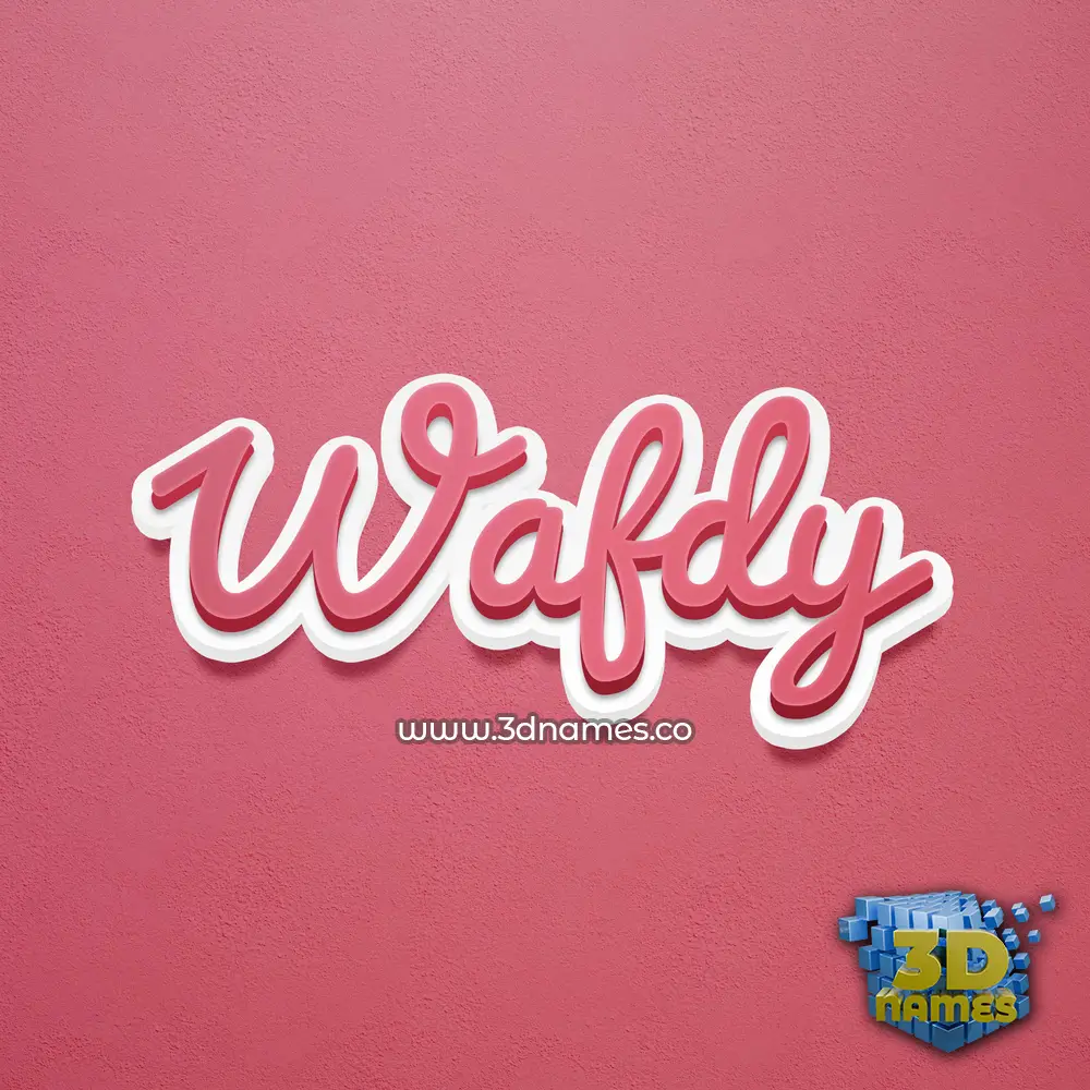 wafdy in Red Scribble style - 3D name wallpaper