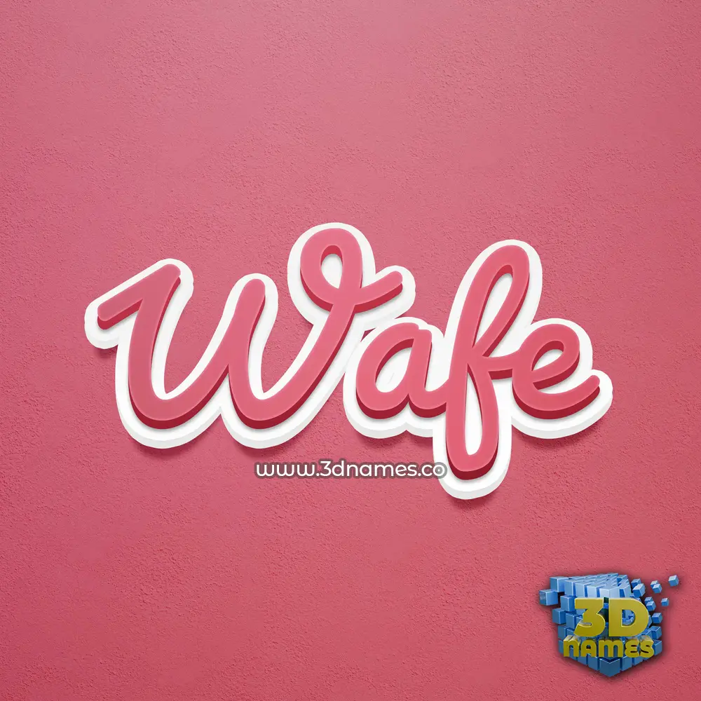 wafe in Red Scribble style - 3D name wallpaper