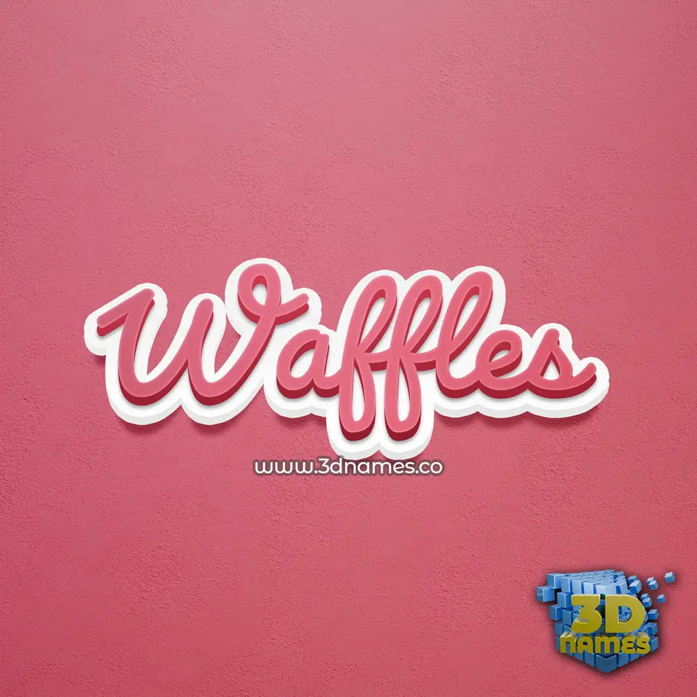 waffles in Red Scribble style - 3D name wallpaper