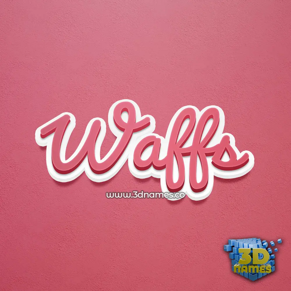 waffs in Red Scribble style - 3D name wallpaper