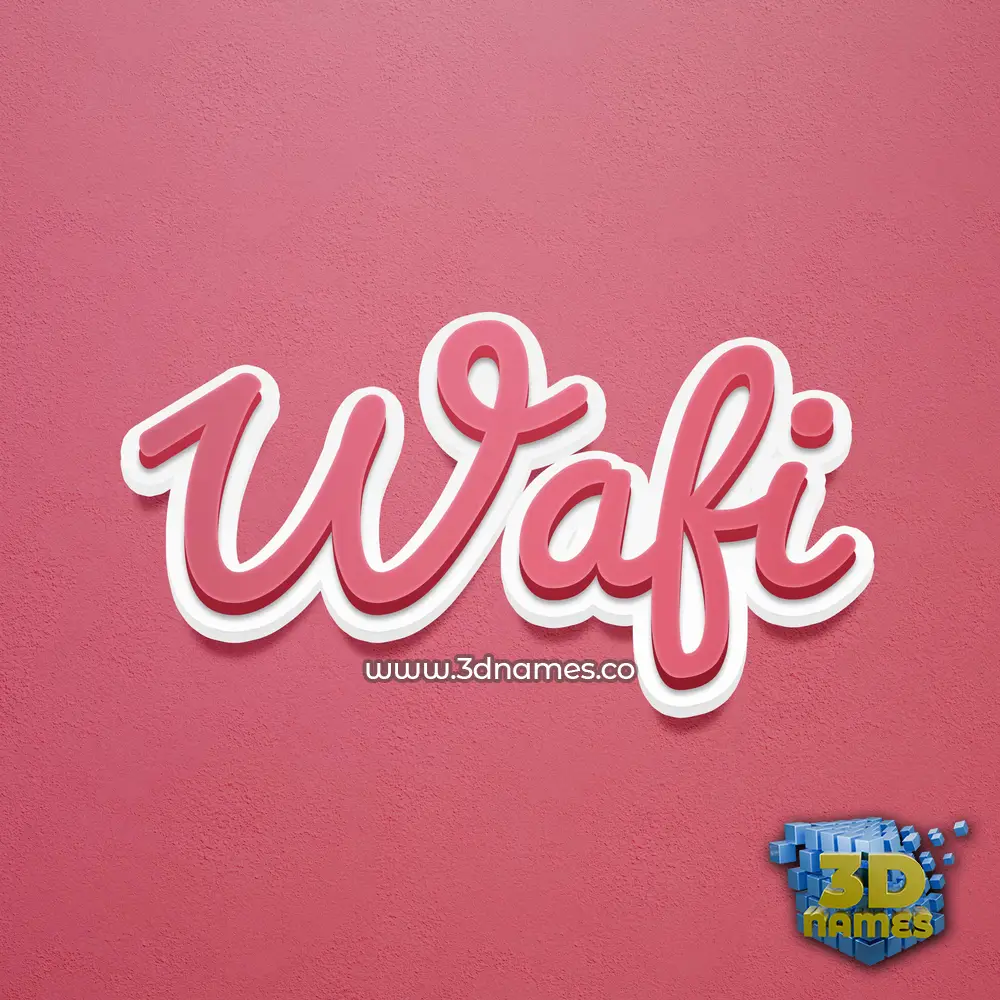 wafi in Red Scribble style - 3D name wallpaper