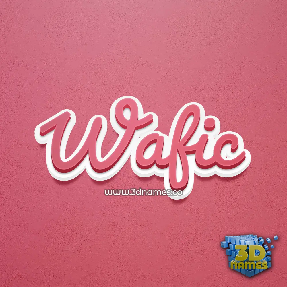 wafic in Red Scribble style - 3D name wallpaper