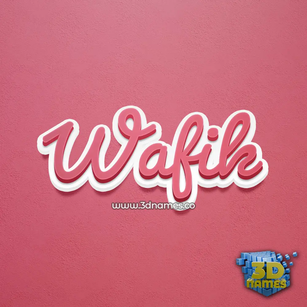 wafik in Red Scribble style - 3D name wallpaper