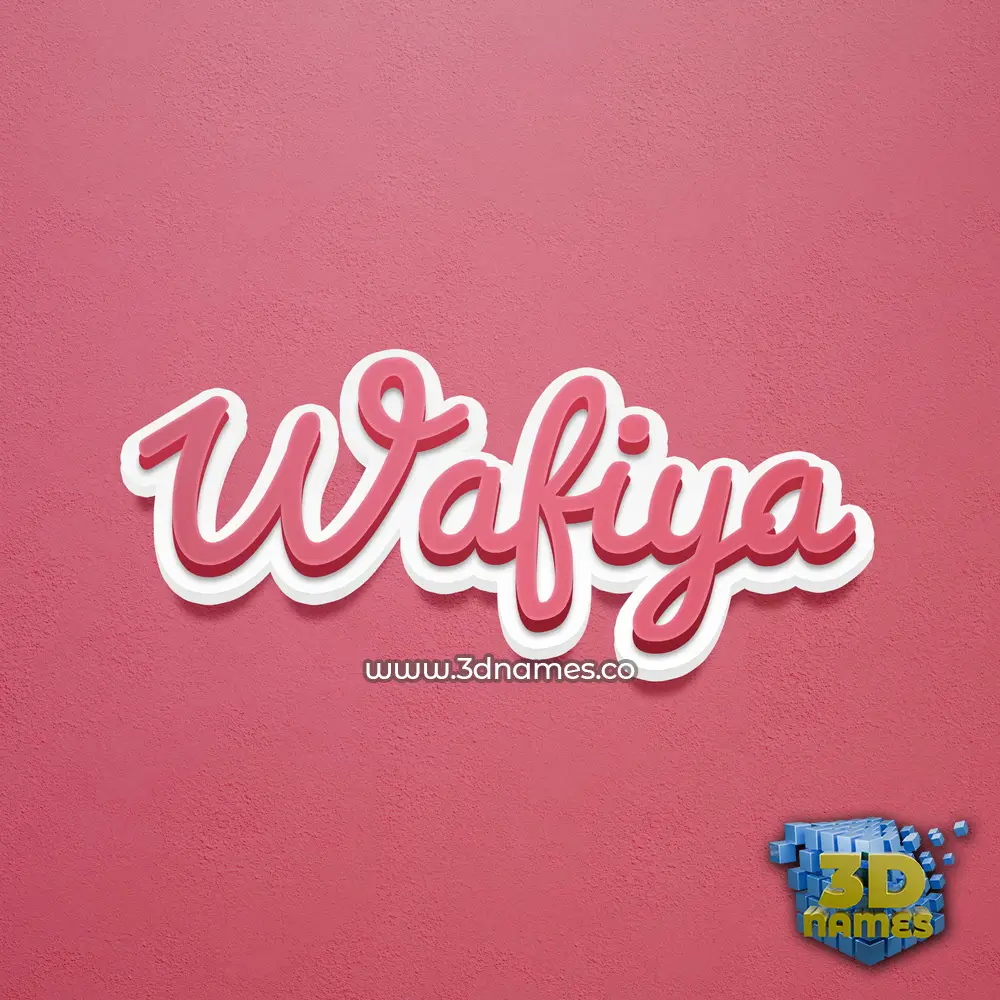 wafiya in Red Scribble style - 3D name wallpaper