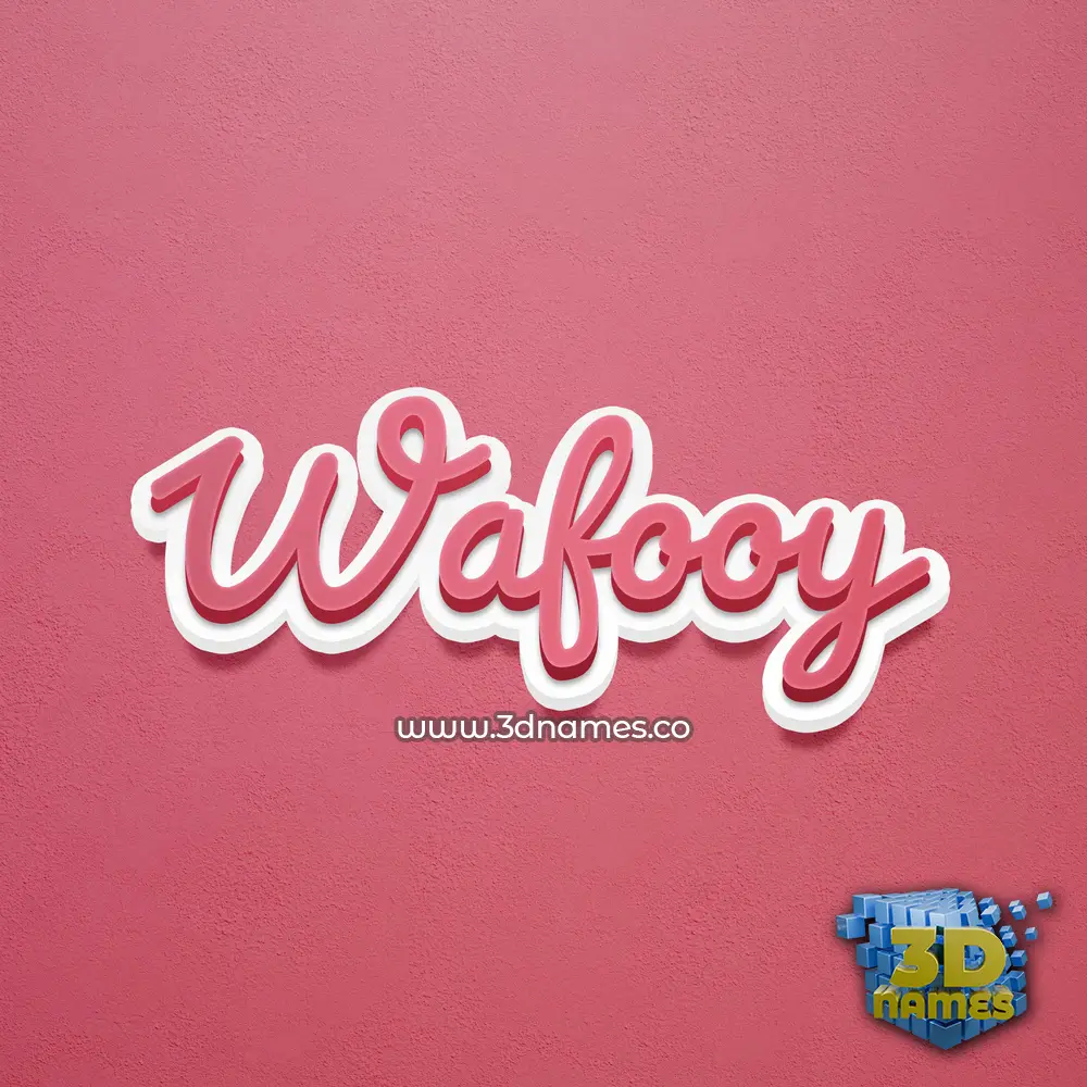wafooy in Red Scribble style - 3D name wallpaper