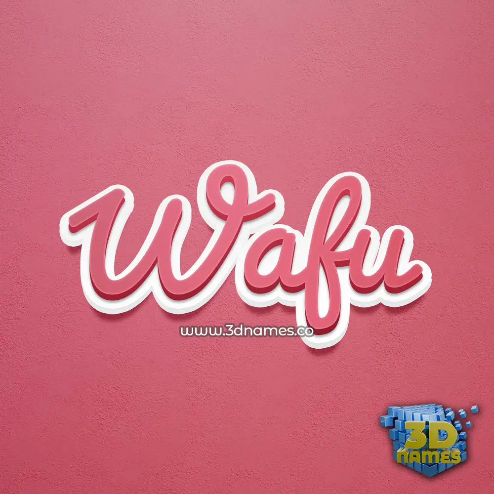 wafu in Red Scribble style - 3D name wallpaper