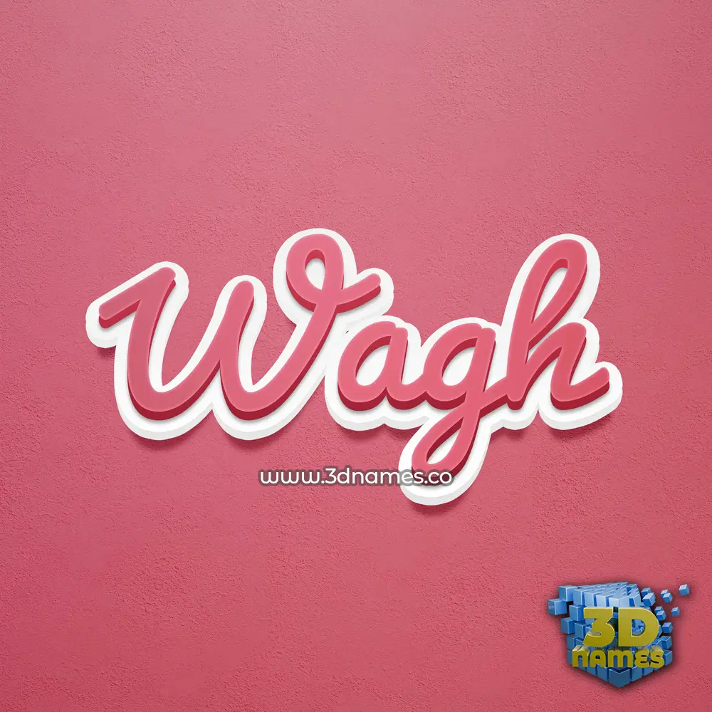 wagh in Red Scribble style - 3D name wallpaper