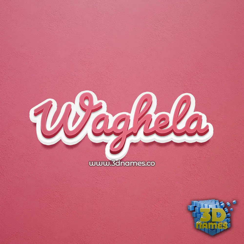 waghela in Red Scribble style - 3D name wallpaper