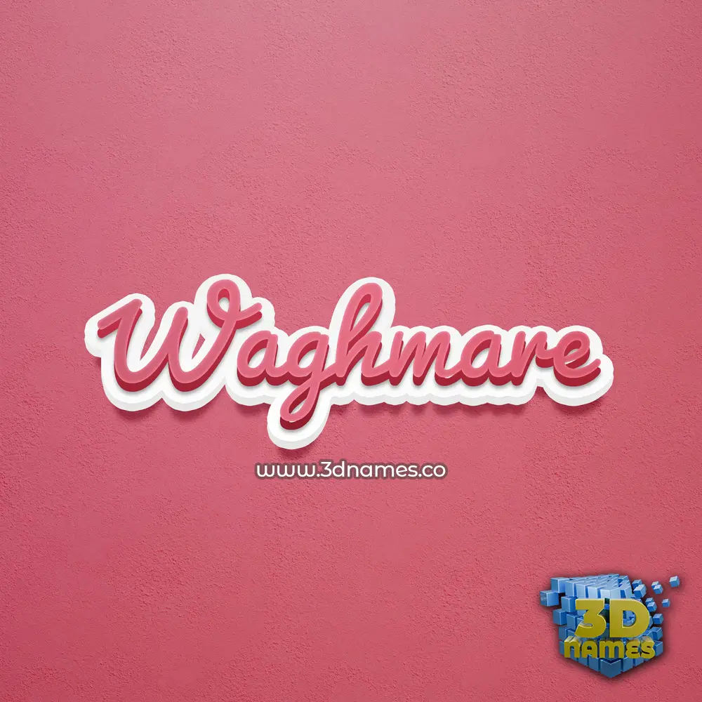 waghmare in Red Scribble style - 3D name wallpaper