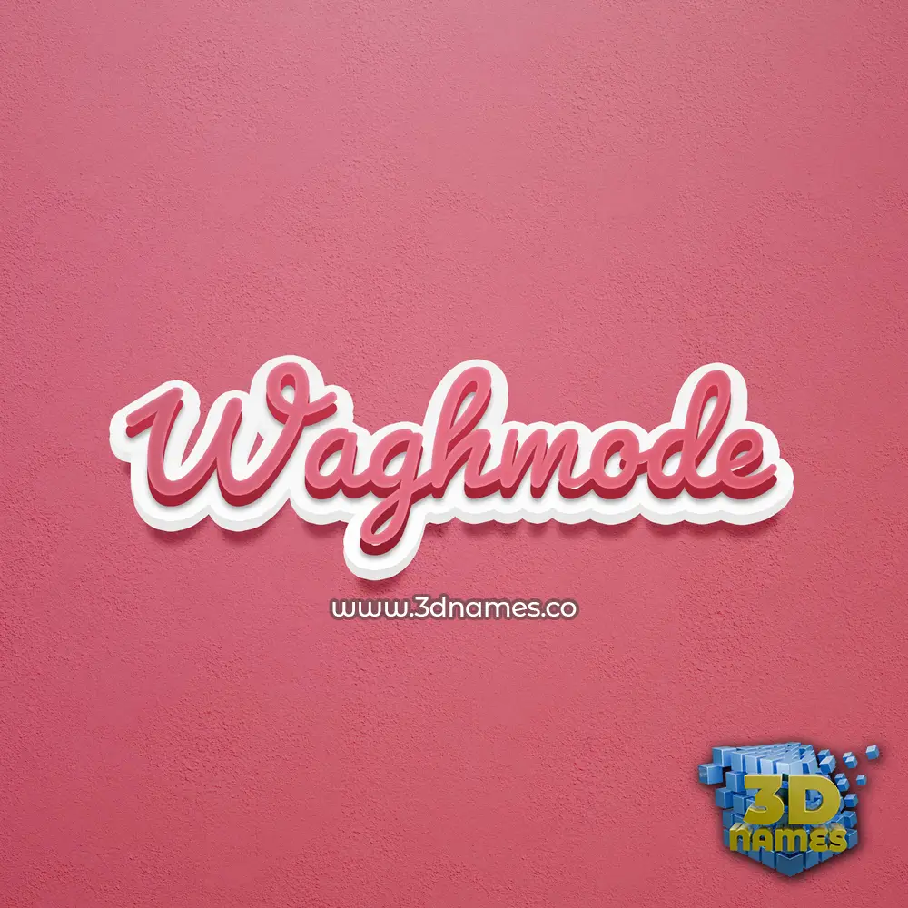 waghmode in Red Scribble style - 3D name wallpaper