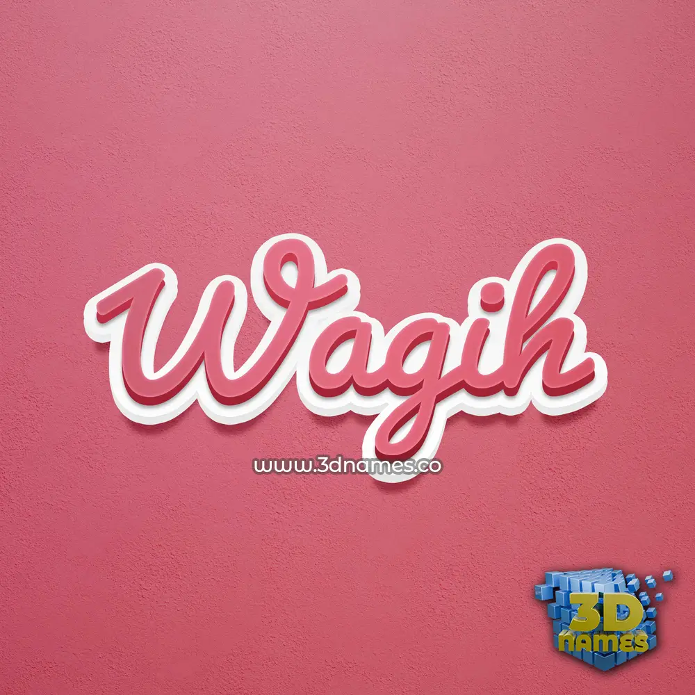 wagih in Red Scribble style - 3D name wallpaper