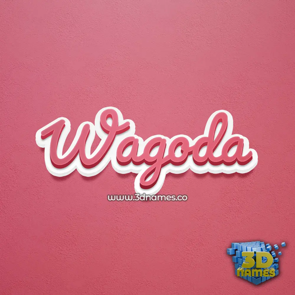 wagoda in Red Scribble style - 3D name wallpaper