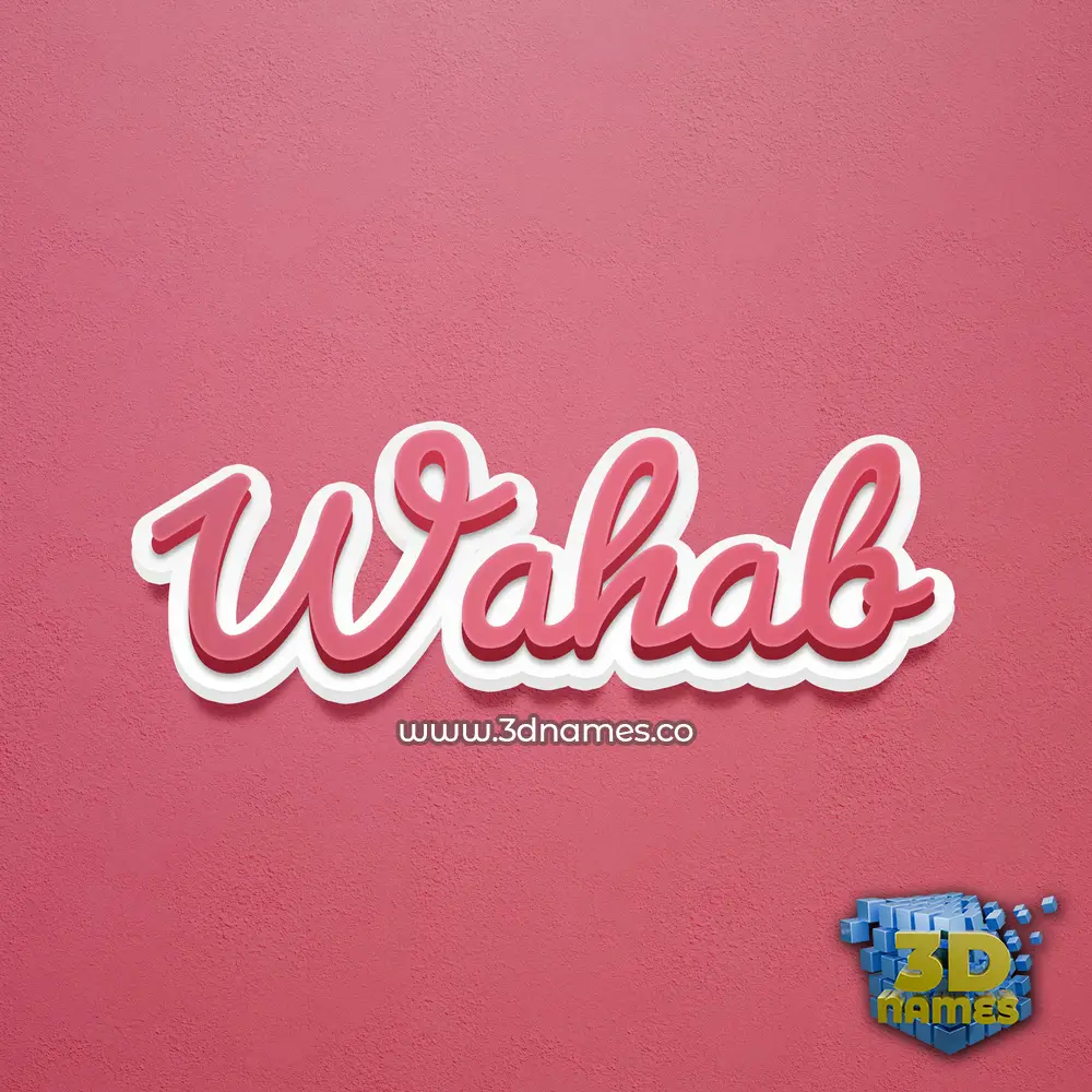 wahab in Red Scribble style - 3D name wallpaper