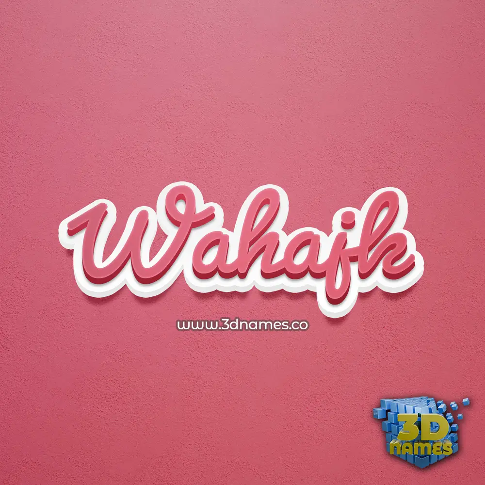 wahajk in Red Scribble style - 3D name wallpaper