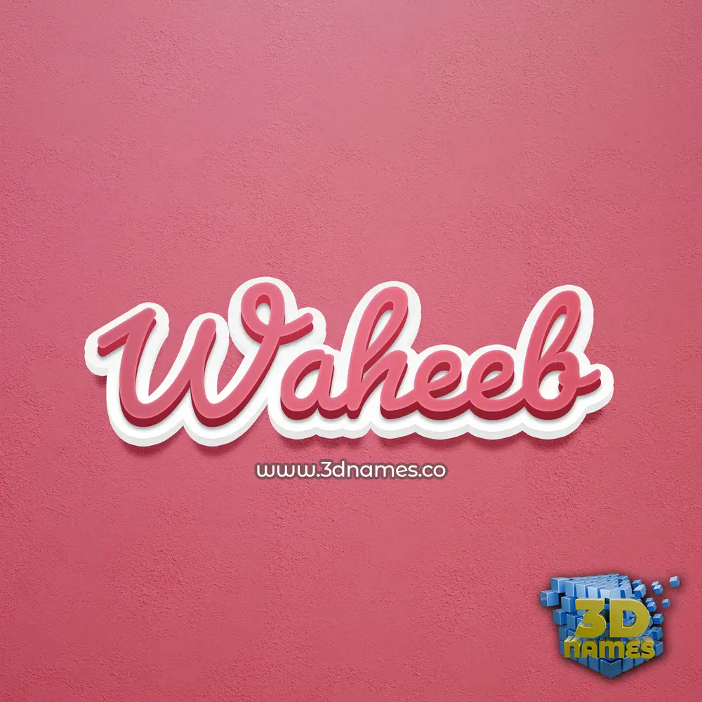 waheeb in Red Scribble style - 3D name wallpaper