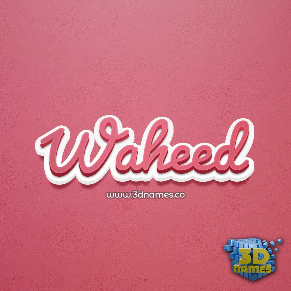 waheed in Red Scribble style - 3D name wallpaper