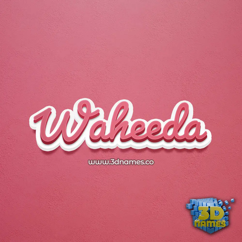waheeda in Red Scribble style - 3D name wallpaper