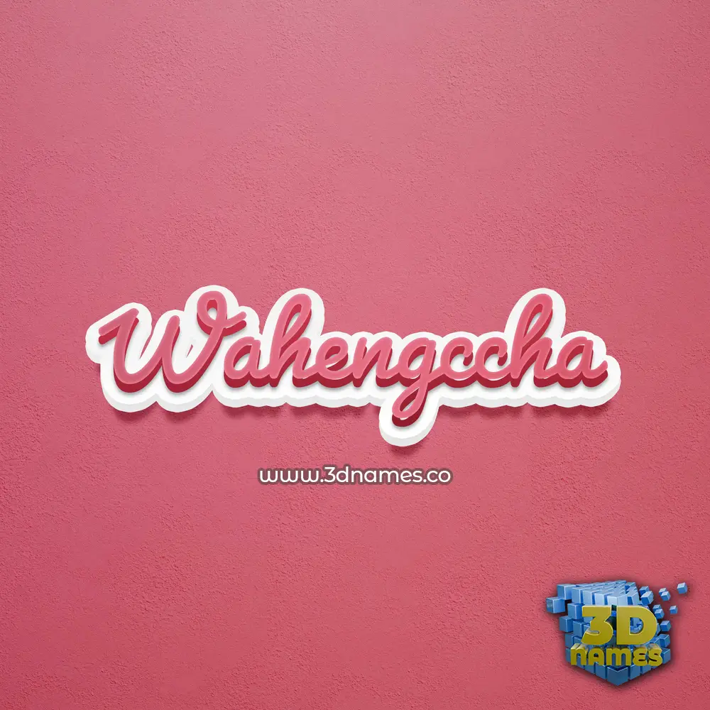 wahengccha in Red Scribble style - 3D name wallpaper