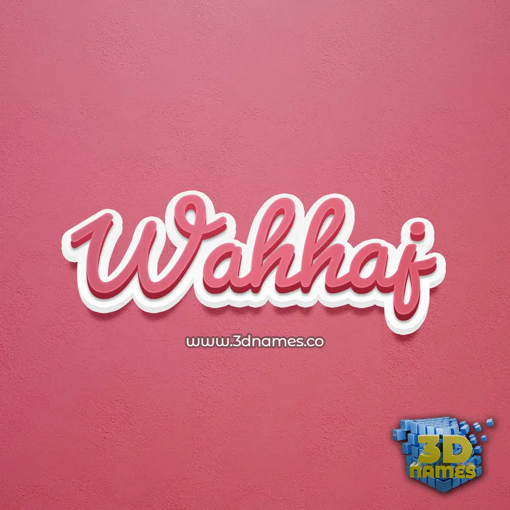 wahhaj in Red Scribble style - 3D name wallpaper