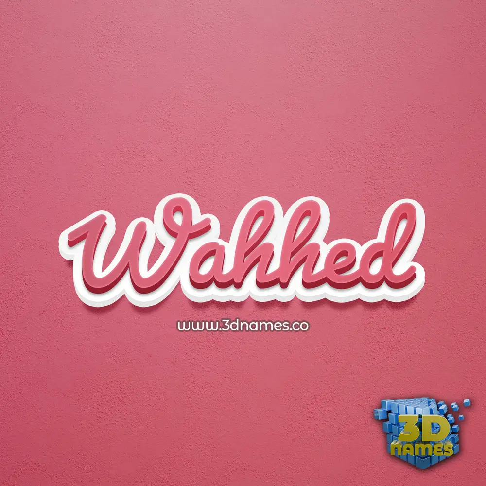 wahhed in Red Scribble style - 3D name wallpaper