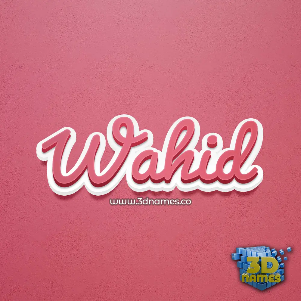 wahid in Red Scribble style - 3D name wallpaper