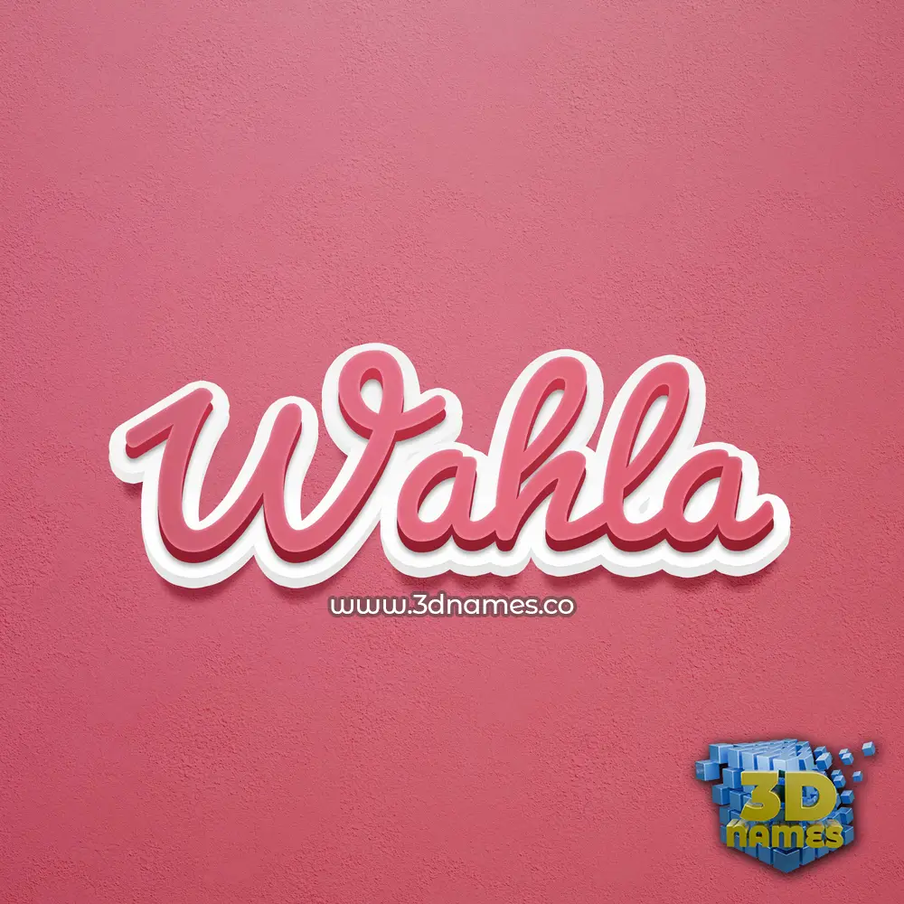 wahla in Red Scribble style - 3D name wallpaper