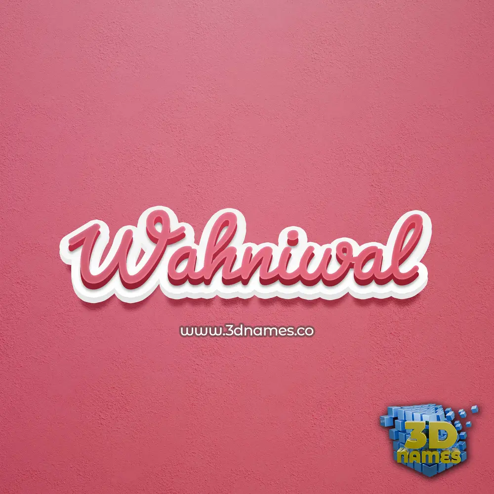 wahniwal in Red Scribble style - 3D name wallpaper