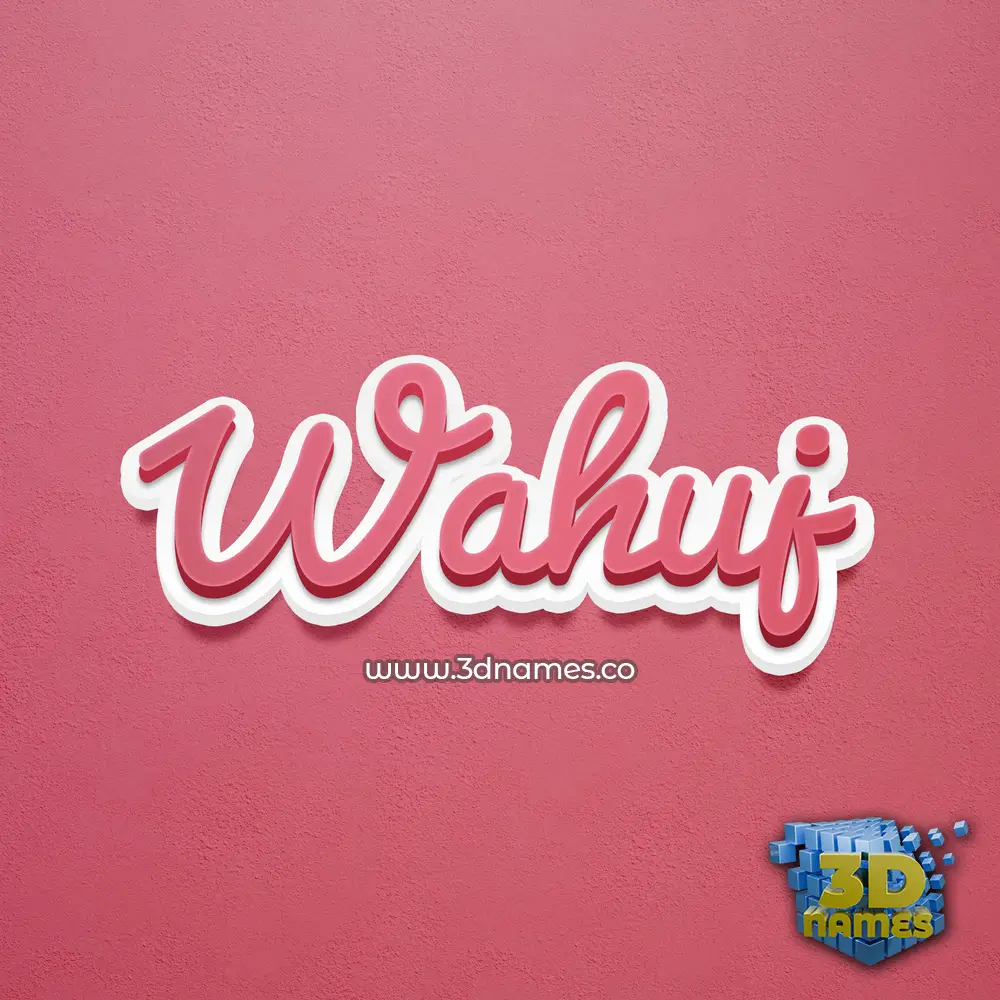 wahuj in Red Scribble style - 3D name wallpaper