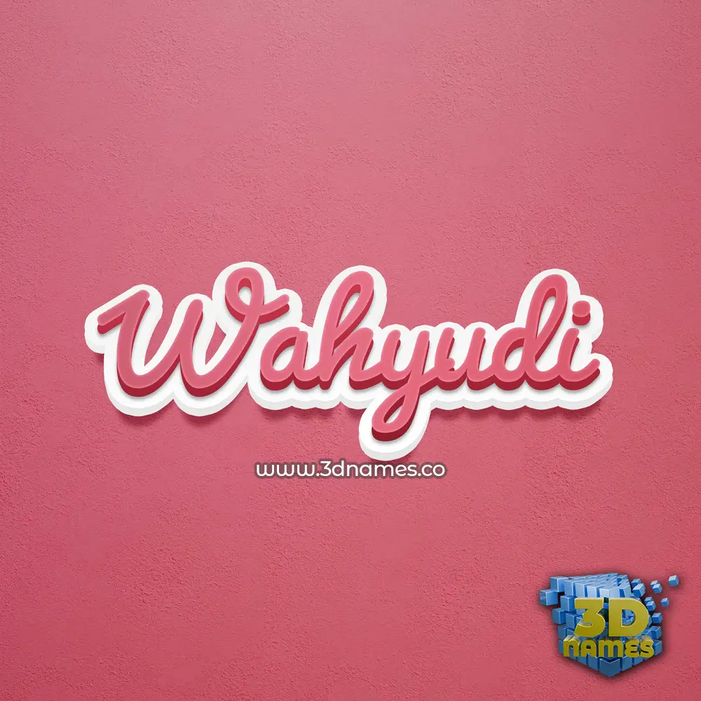 wahyudi in Red Scribble style - 3D name wallpaper