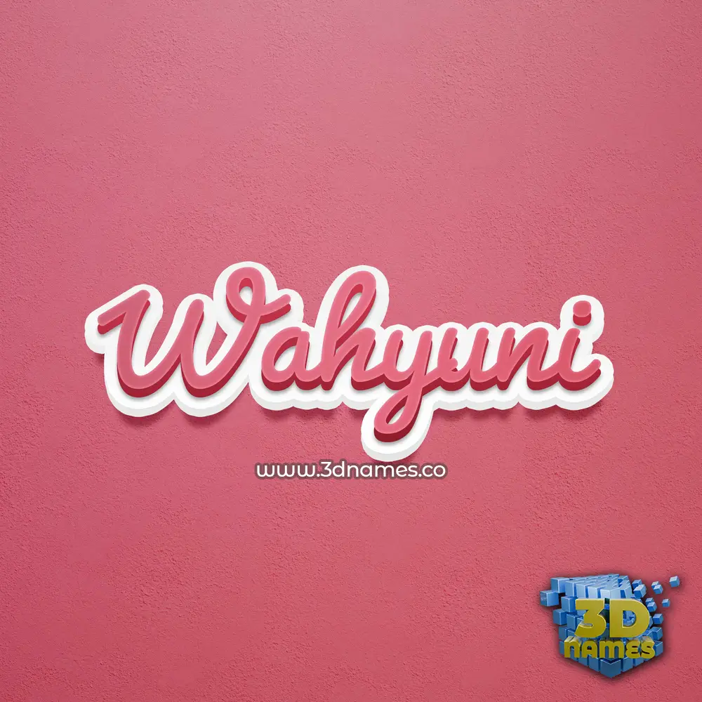 wahyuni in Red Scribble style - 3D name wallpaper