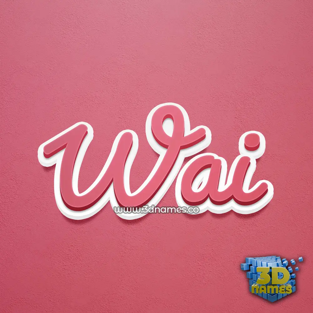 wai in Red Scribble style - 3D name wallpaper